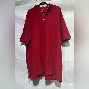 Saddlebred Men Shirt 3X Tall Short Sleeve Red Polo Easy Care Everyday Casual NWT